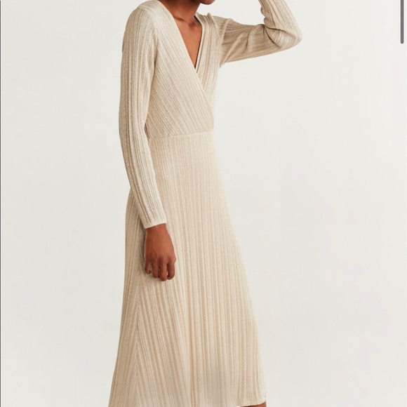 mango metallic thread dress